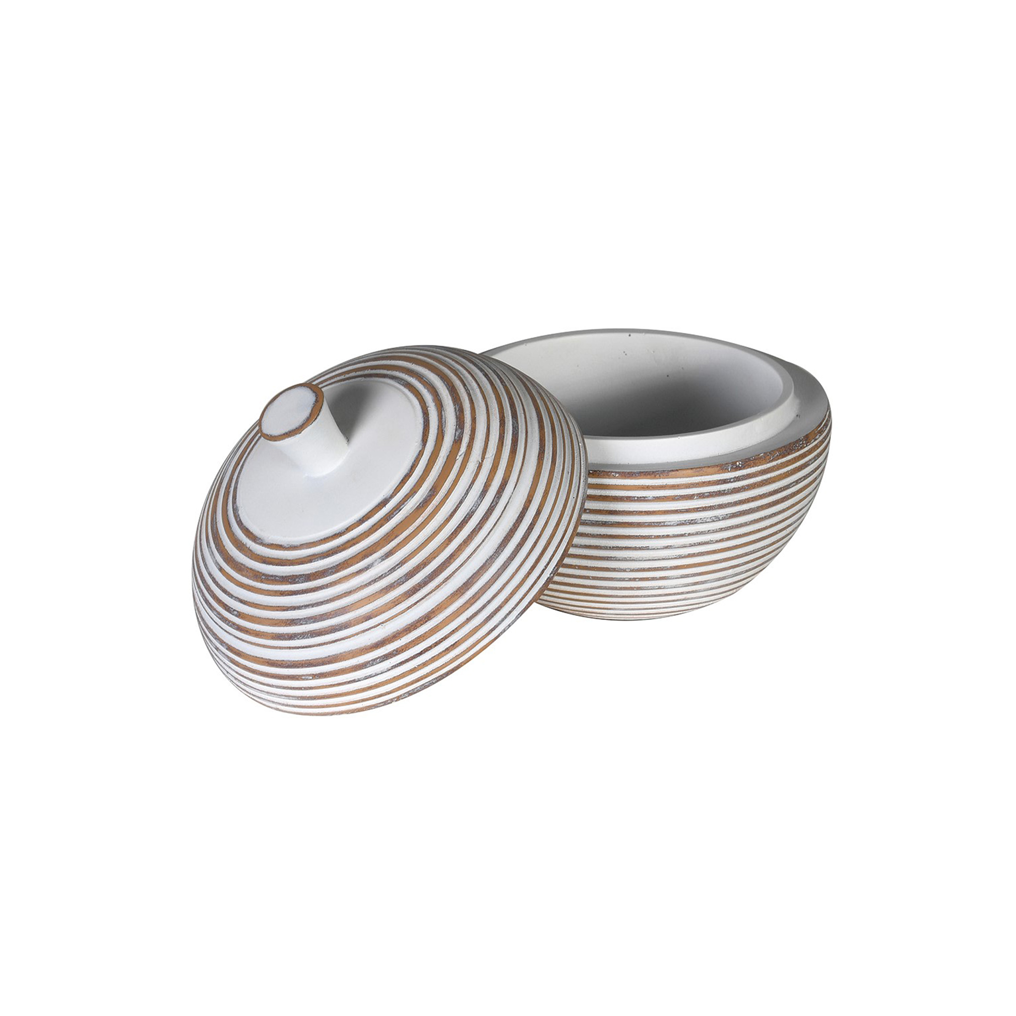 Rounded Ribbed Jar with Lid